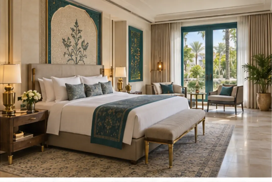 Maharaja Suite in ivory, brass and peacock teal